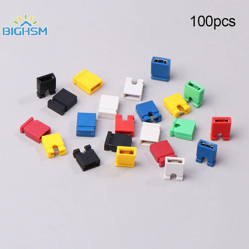100Pcs PitchJumper Shorted Cap Headers Wire Housings SHUNT Black Tool Accessories