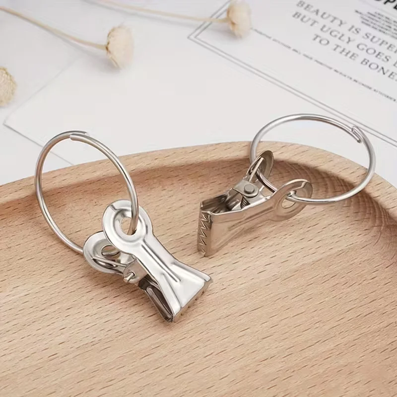 20Pcs Stainless Steel Curtain Clips With Hooks Shark Clip Hanging Clamps Window Curtain Hook Clips For Home Decoration Crafts