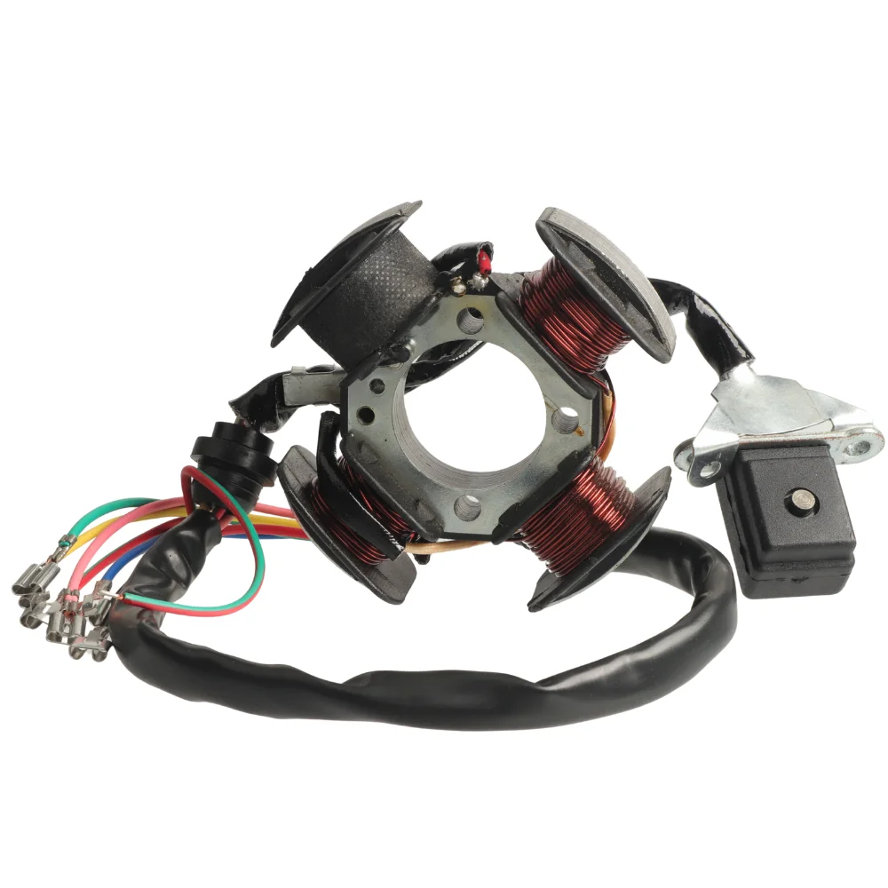Motorcycle 4‑Poles 5‑Wire Magneto Generator Stator Coil For Honda CG125 ZJ125 CG ZJ 125 125cc Replacement Spare Parts