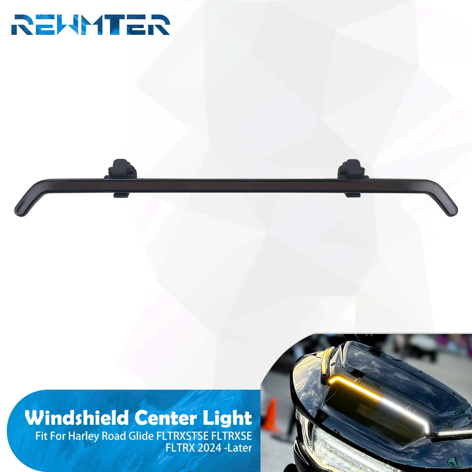 

Светодиодный центральный фонарь на ветровое стекло мотоцикла, вентиляционное отверстие, указатель поворота для Harley Touring Road Glide CVO 2023-Up, FLTRXSTSE 2024-Up
