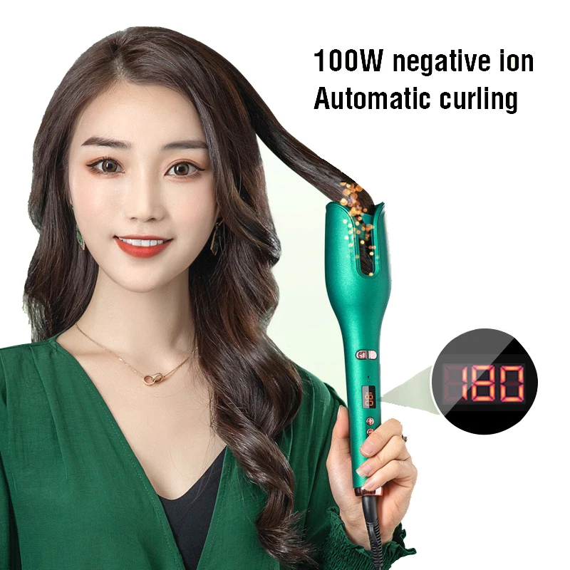 

Electric Automatic Hair Curler Curling Iron LCD Ceramic Rotating Waver Magic Wand Styling Tools