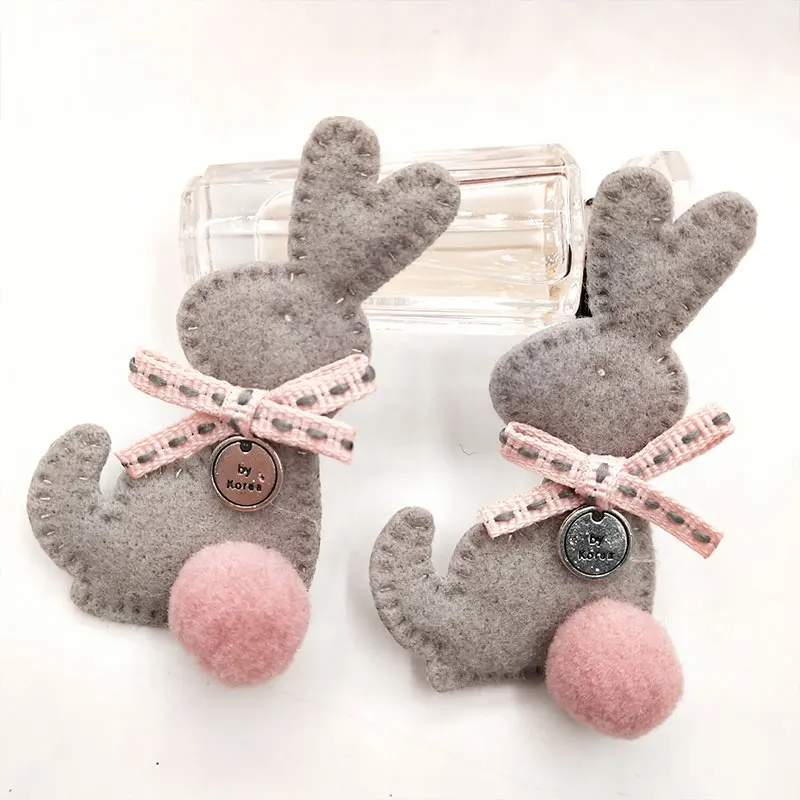 10 Stück Filz-Kaninchen-gepolsterte Applikationen für Haarspangen, Kleidung, Schuh- und Sockenzubehör, Patches – Detail 3