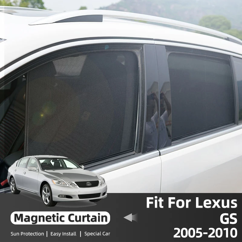 For Lexus GS GS300 2005-2010 Car Side Window Sunshade Windshield Magnetic Sun Shade Solar Protection Parasol Children Curtains