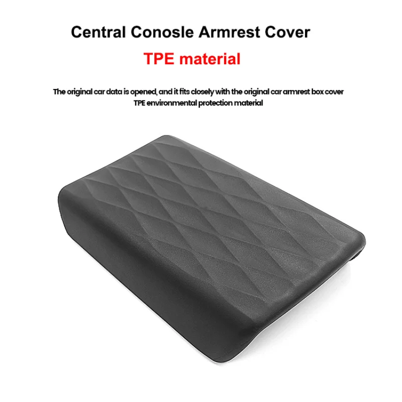 Model Y TPE Armrest Box Pad Cover Soft Case Car Center Console Arm Rest Lid Auto Central Latch for Tesla Model 3 Accessories Mat