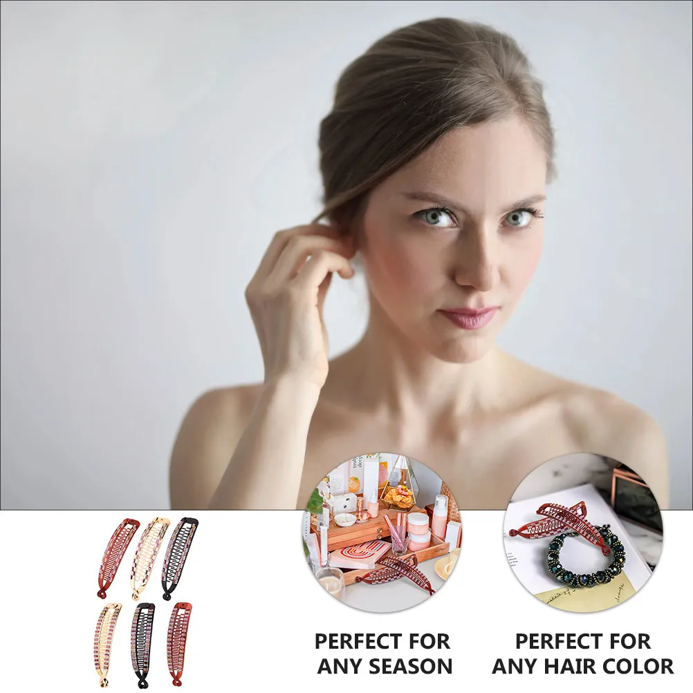 

6Pcs Fish Shape Hair Clip Non Slip Hairpins Bright Color Hair Clamp Fashion Ponytail Holder for Wedding Party Women