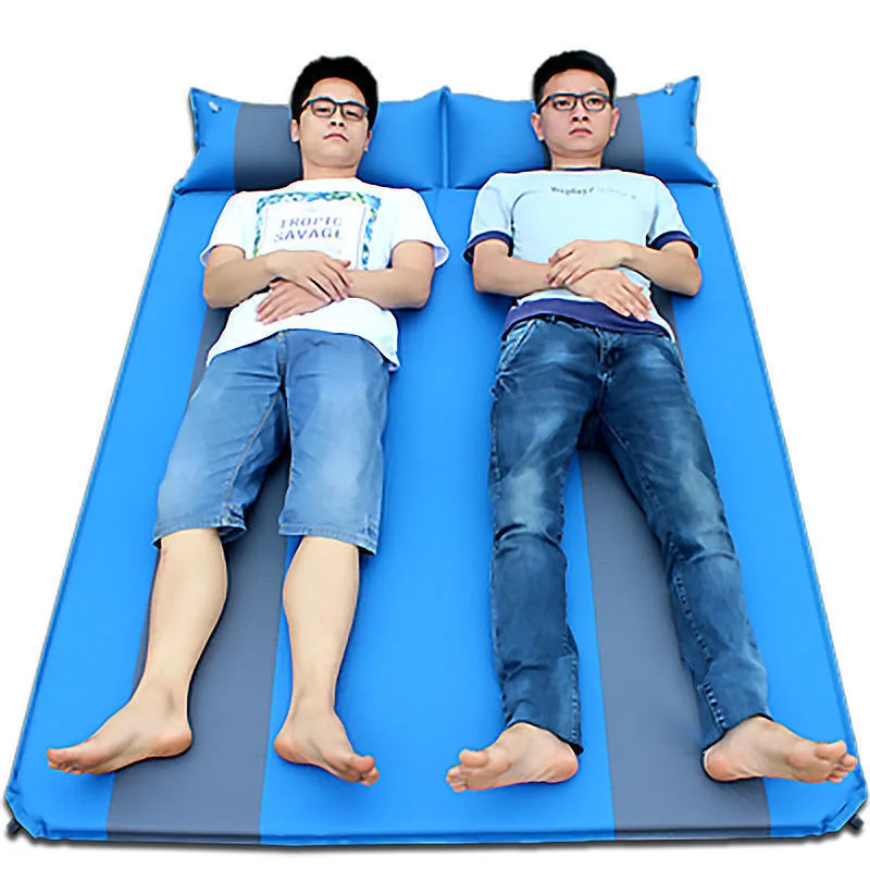 

Double self-inflating mat is a pillow widened and thickened for outdoor camping tents