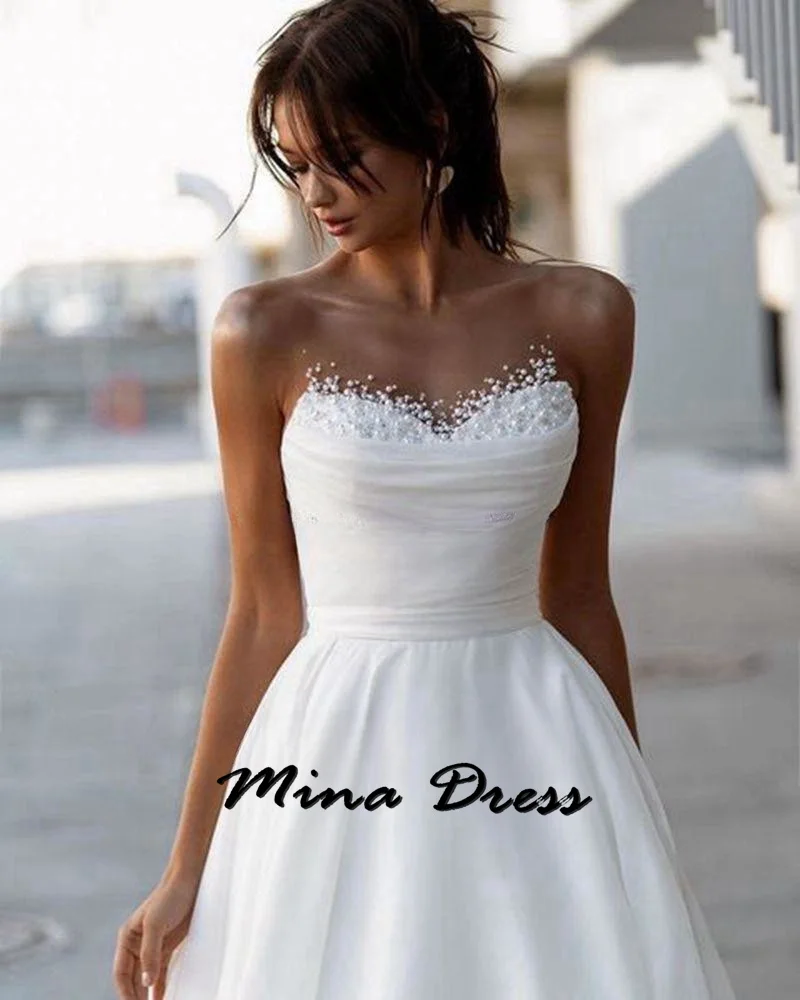 Mina Customized Backless Dresses Gala Dresses Woman 2024 for Party Sleeveless Strapless Bridesmaid Dress Woman Evening Gown Prom