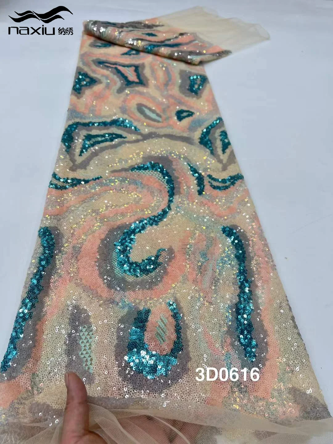 

Madison African Tulle Lace Fabric Sequins Embroidery Nigerian Bridal High Quality French Lace Fabric For Wedding Dress