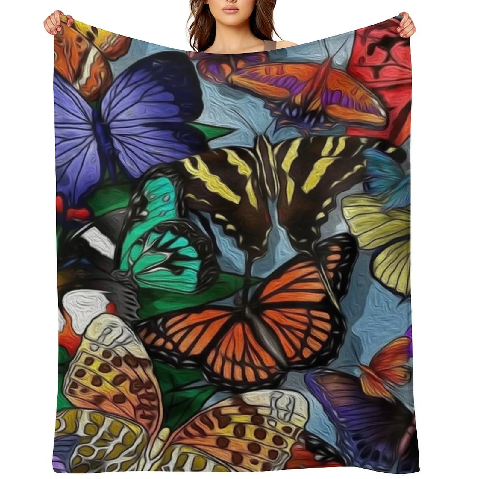 

WILD BUTTERFLIES Throw Blanket Multi-Purpose Large heavy to sleep Softest Blankets
