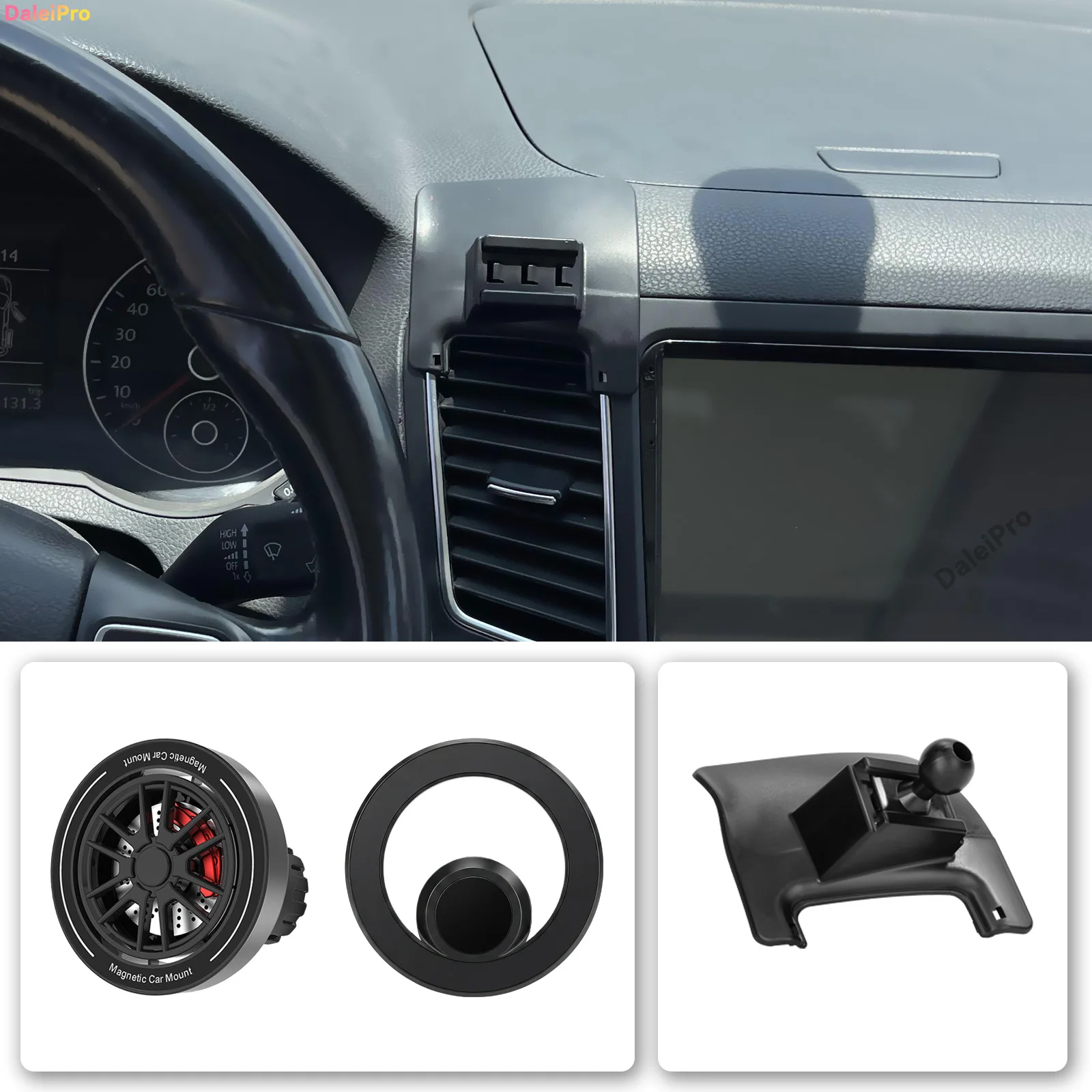 Custom Fit for Volkswagen VW Sharan 2010-2022 Magnetic Phone Mount Airflow Cooling Phone Holder 360° Swivel Phone Holder Base