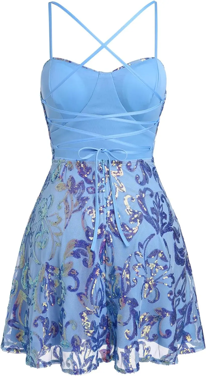 ชุดเดรสสั้นรัดรูปประดับเลื่อมวิบวับ สายเดี่ยวทรงเอ สไตล์สวิง เหมาะสำหรับงานปาร์ตี้ งานกลางคืน งานเต้นรำ ความยาวเหนือเข่า ชุดราตรีค็อกเทล