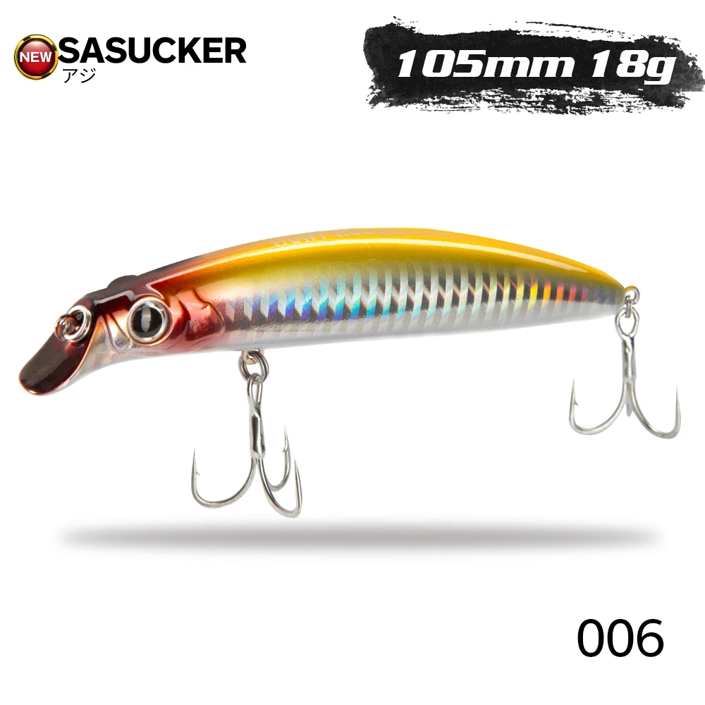 Hunthouse Fishing Sasuck Lipless Minnow Bait Pencil Lure Floating 105mm/18g 140mm/17g Wobbler Jerkbait Seebarsch Hecht Salzwasser