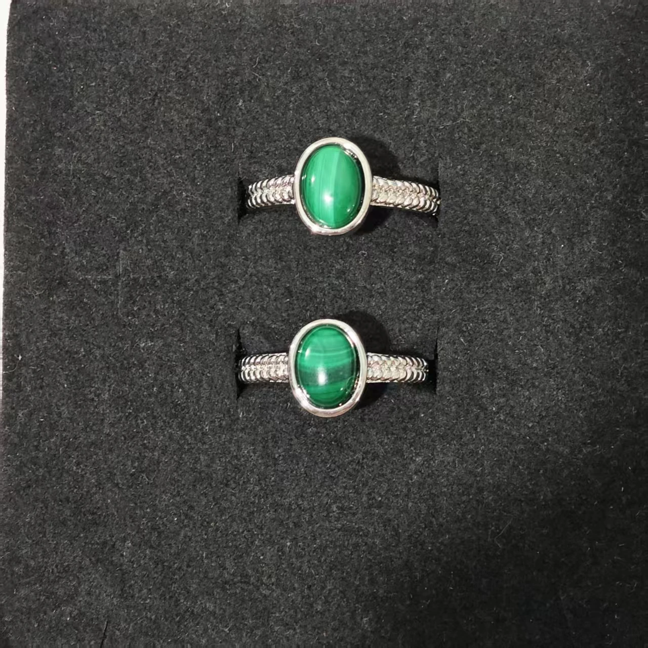 

MM Natural Malachite Ring Adjustable Heart Female Simple Ring Jewelry for Women Gift Wholesale High Quality Vintage Fine