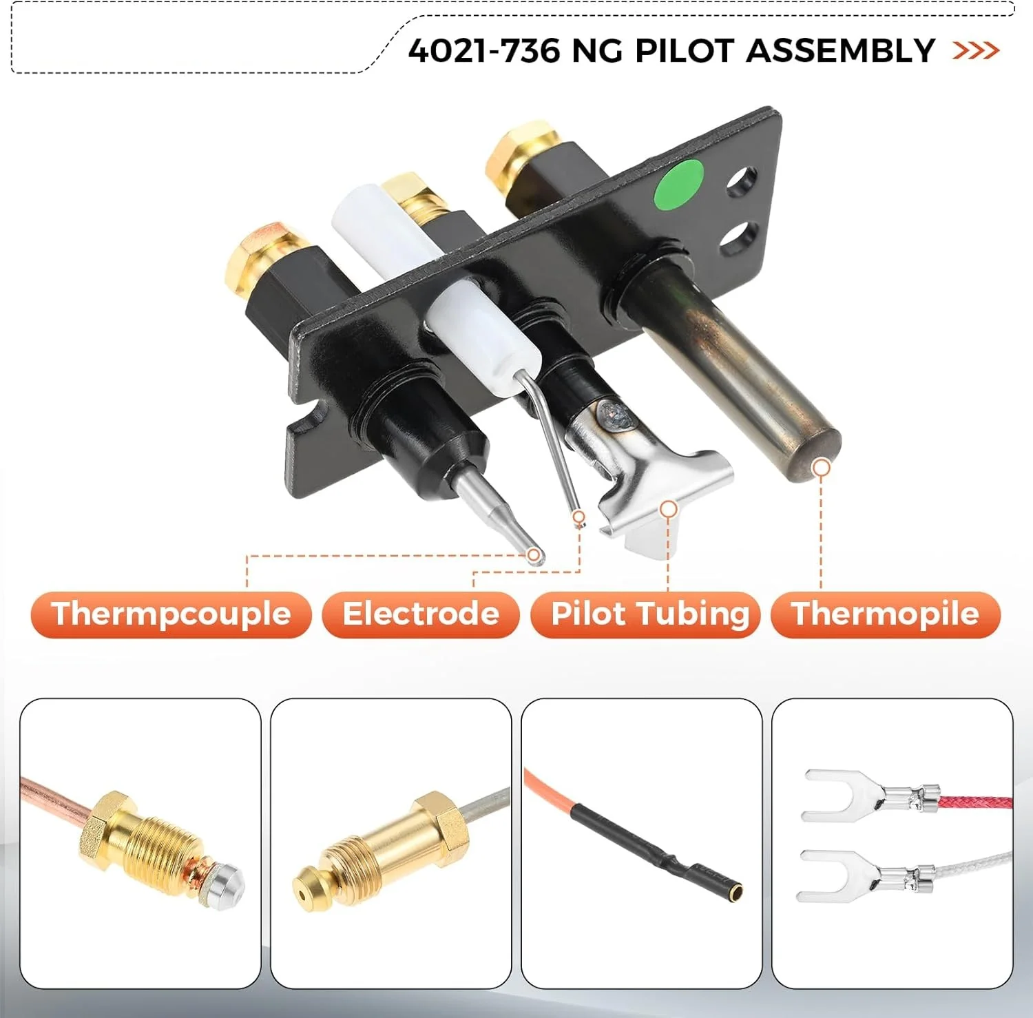 4021-736 Pilot Assembly Natural Gas for Heatilator Stove Quadrafire Heat-N-Glo Natural Gas Fireplace Pilot Assembly