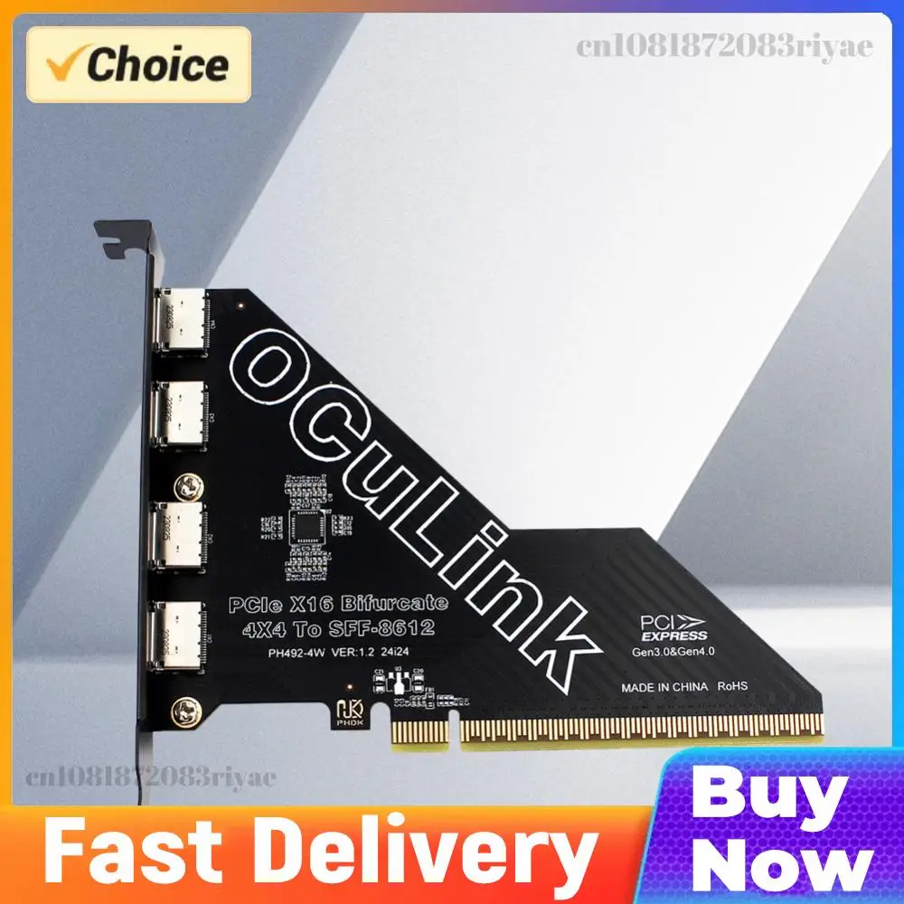 

Адаптерная карта PCIe X16 для SFF 8611 и 8612, адаптер PCIe OCuLink SFF-8612, адаптер расширения PCIe 4.0 PCI Express для SFF-8612
