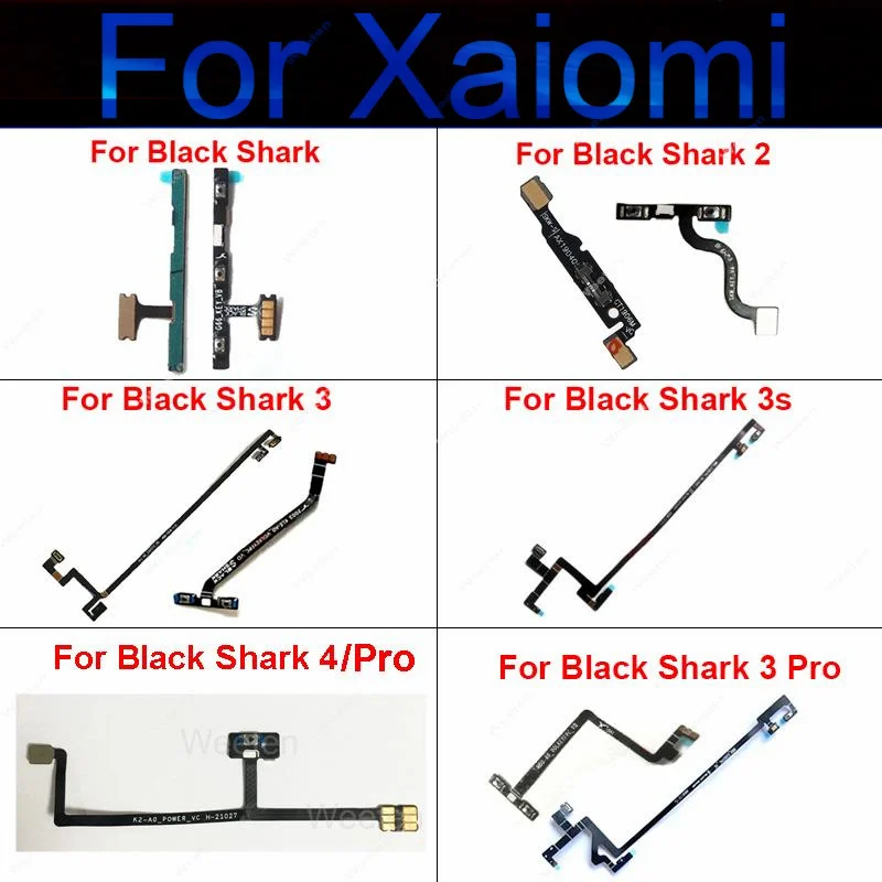 Power Volume Buttons For Xiaomi Black Shark 1 2 3 4 4s Pro 3s ON OFF Power Side Button Volume Switch Key Flex Cable Ribbon Parts