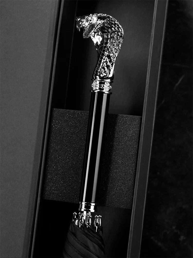 Zodiac Umbrella Creative Retro Chinese Style Zodiac Animal Head Automatic Long Handle Premium 8 Bone Slamming Umbrella