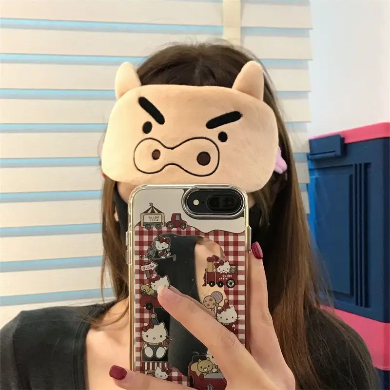 

Kawaii Cute Crayon Shin Chan Left Guard Door Sunshade Eye Mask for Napping Relieving Fatigue Office Napping Sunshade Eye Mask
