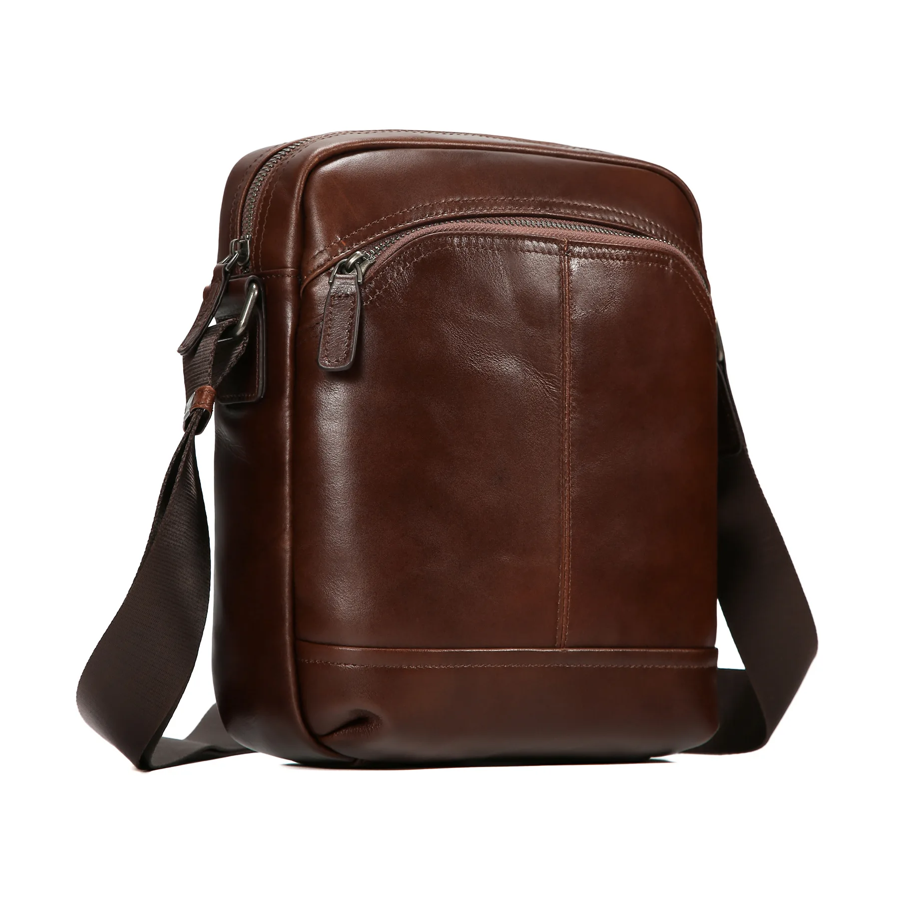 

Vintage leather shoulder bag, new casual commuting men's crossbody bag, high-quality multifunctional vertical bag