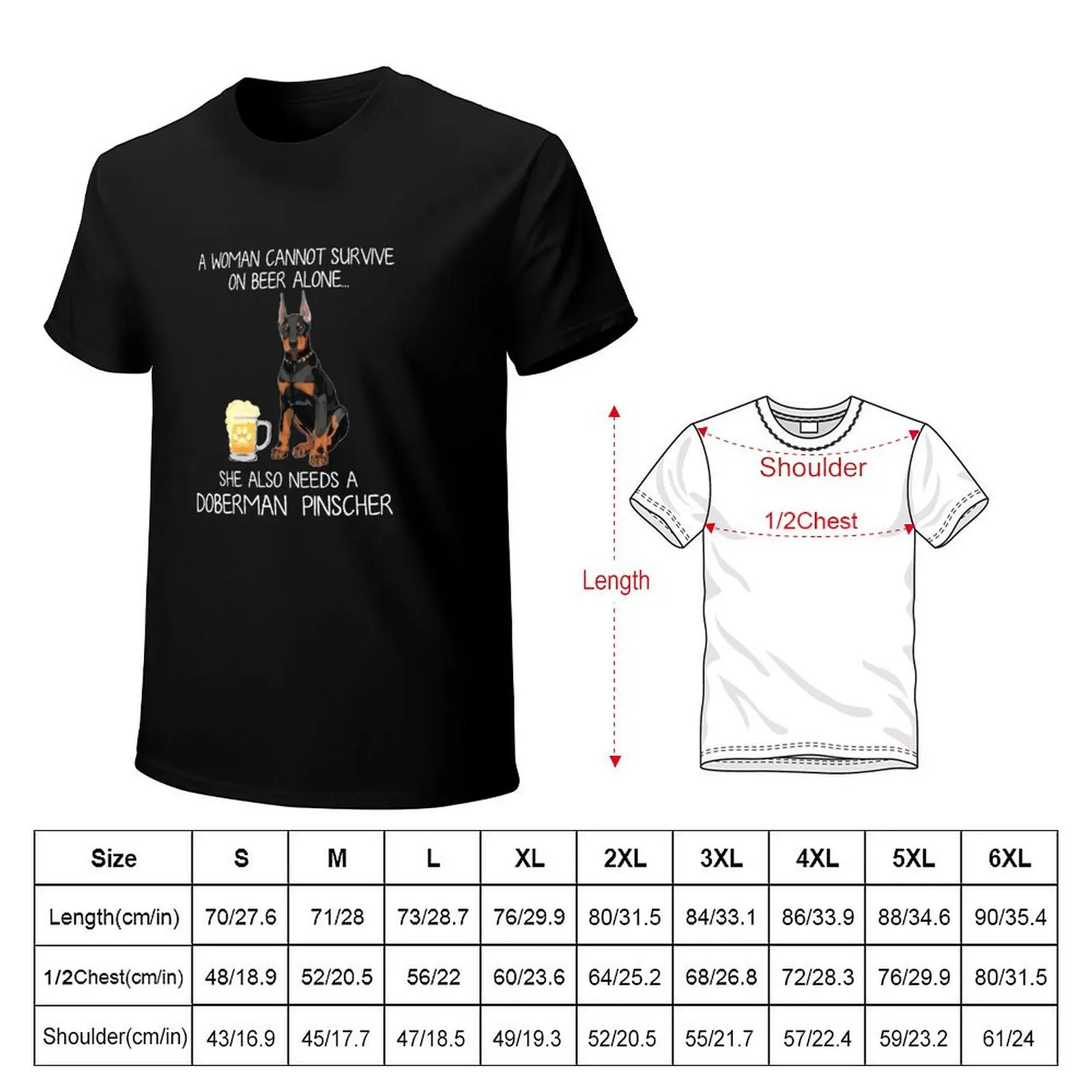 Doberman Pinscher Mom and Beer Funny dog gift T-Shirt tops customs animal prinfor boys T-shirt men