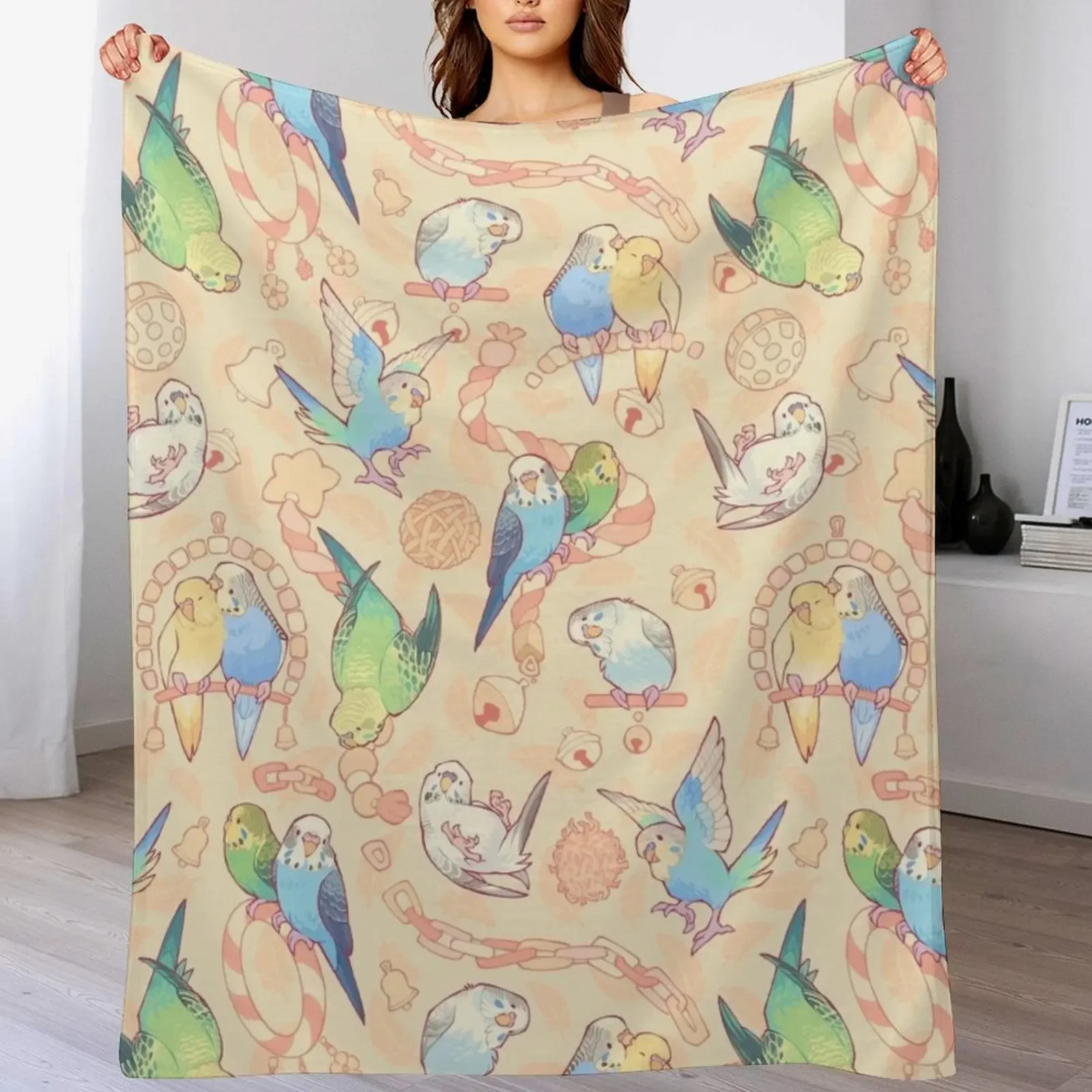 

Budgie bunch orange cupcake flavored Throw Blanket Stuffeds Sofa Throw Luxury Thicken Blankets