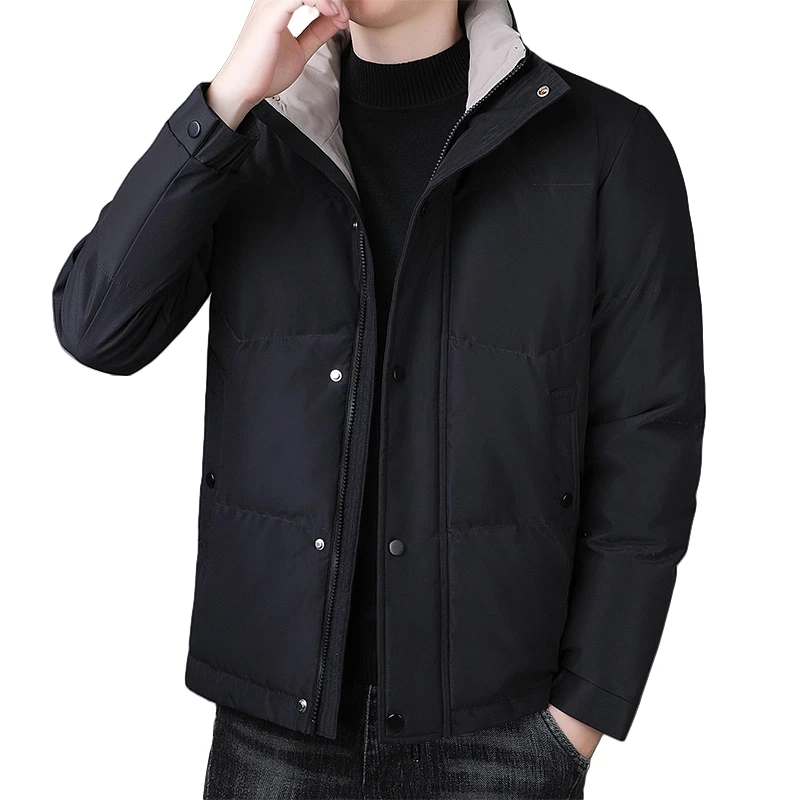 

Winter Cotton Parkas Men's Trend Loose Collar Down Cotton Jacket Business Casual Fashionable Warm Thick Youth Cotton Jacket