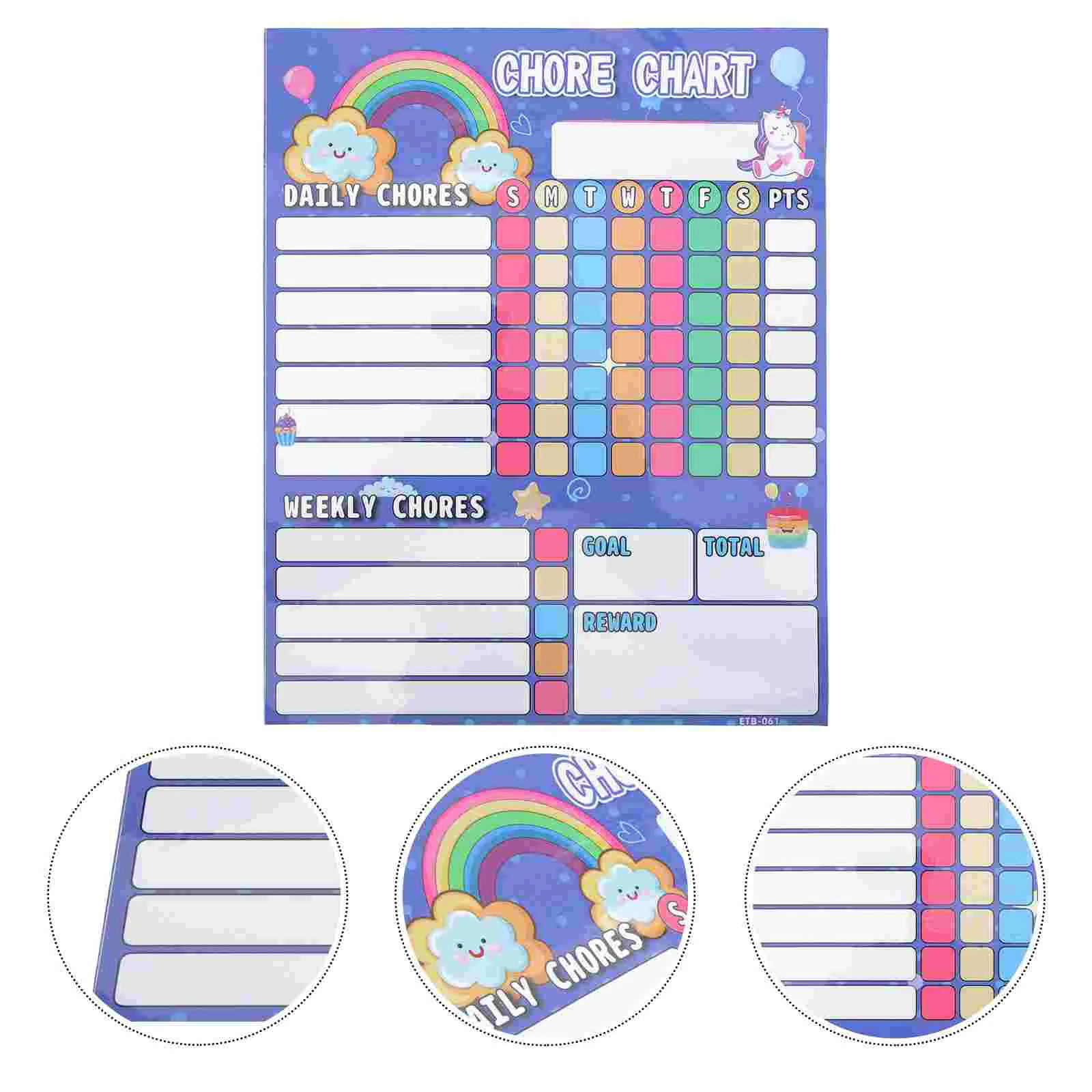 White Board Stickers Children's List Magnetic Reward Chart Refrigerator Home for Kids