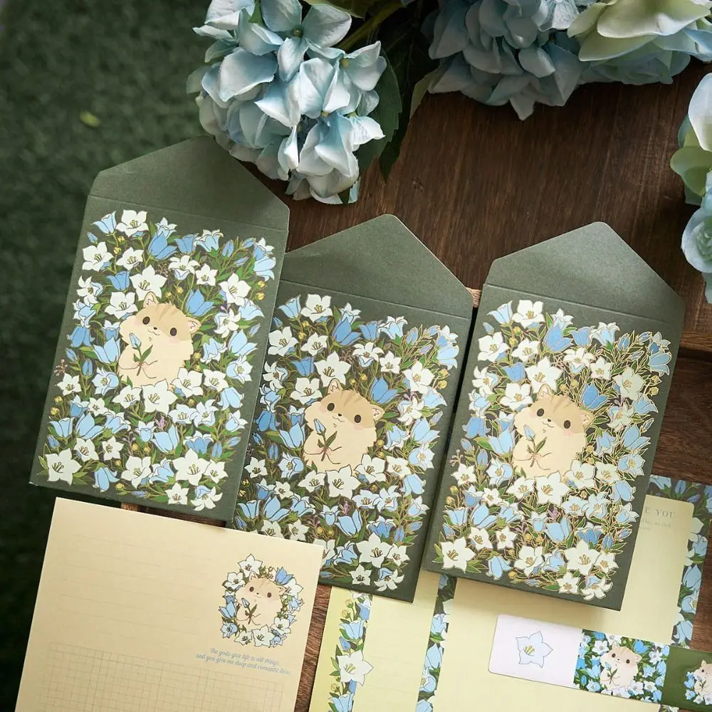 Creatieve Bloem Bush Envelop Briefpapier Set Kleine Verse Bekentenis Liefdesbrief Schattige Briefpapier Schoolbenodigdheden