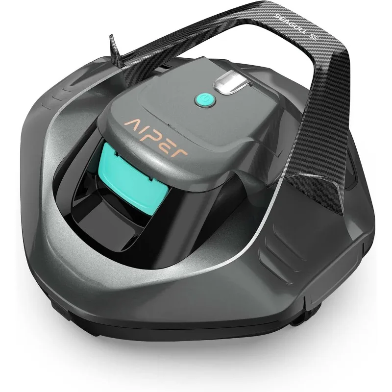 AIPER Cordless Robotic Pool Vacuum, Self-Parking Technology, Portable, Ideal for Above-Ground Flat Pool up to 40 Feet, Grey