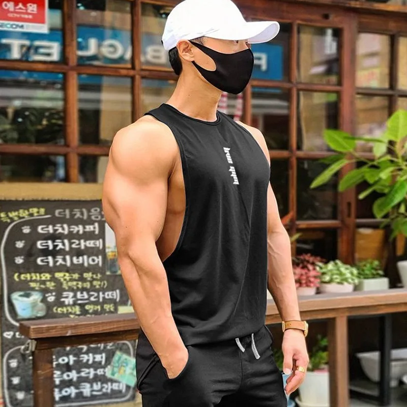 Tank Tops Casual Popular Men\'s Clothing 2024 New Summer Gym T-Shirts for Man Loose Fitness Exercise Oversized Clothes Large Size