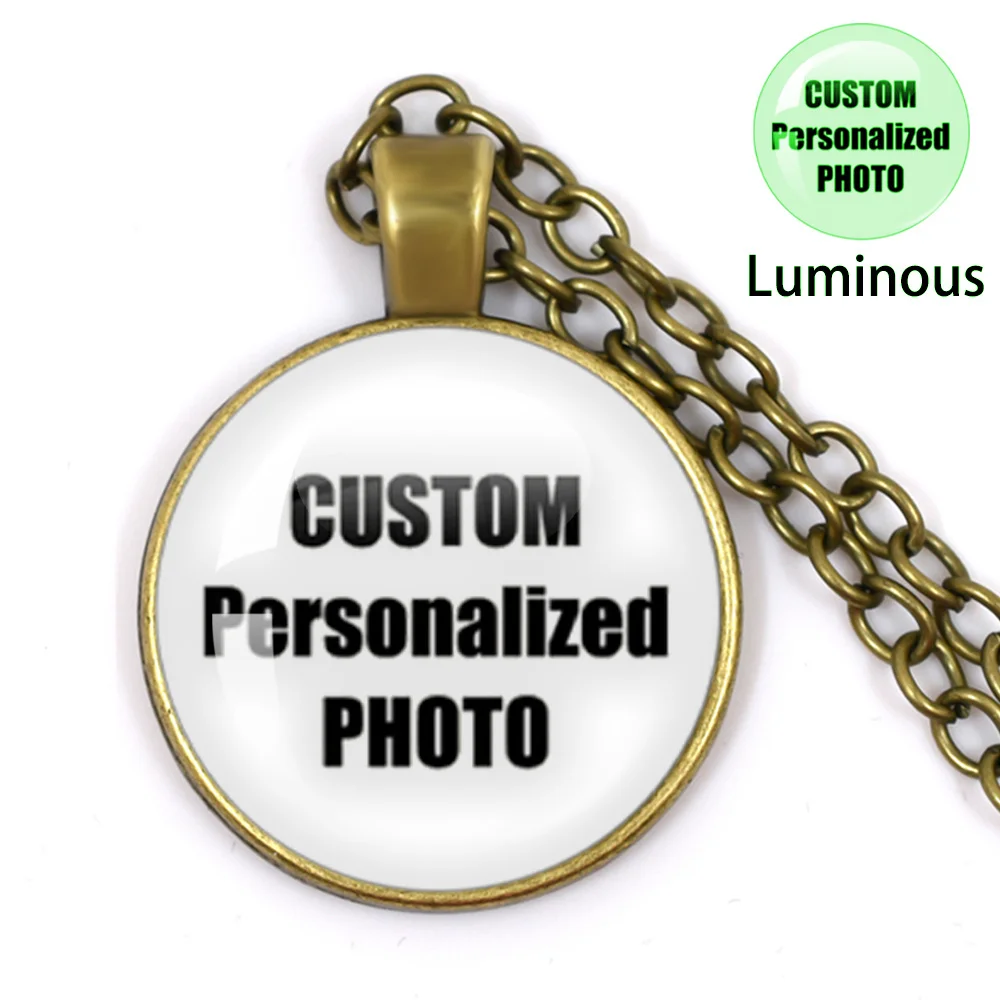 Luminous Personalized Handmade Pendant Necklace Mum Dad Girlfriend Baby Custom Family Photo or Text Accessories Necklace Gift