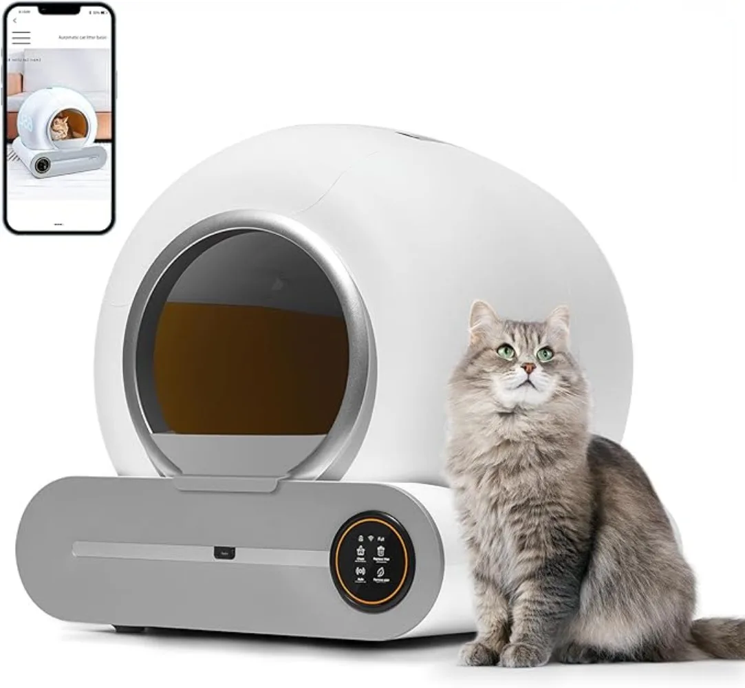 self Cleaning Cat Litter Tray Automatic Smart Litter Box Self Cleaning Large with App Control Oled Display Extra-Large Capacity