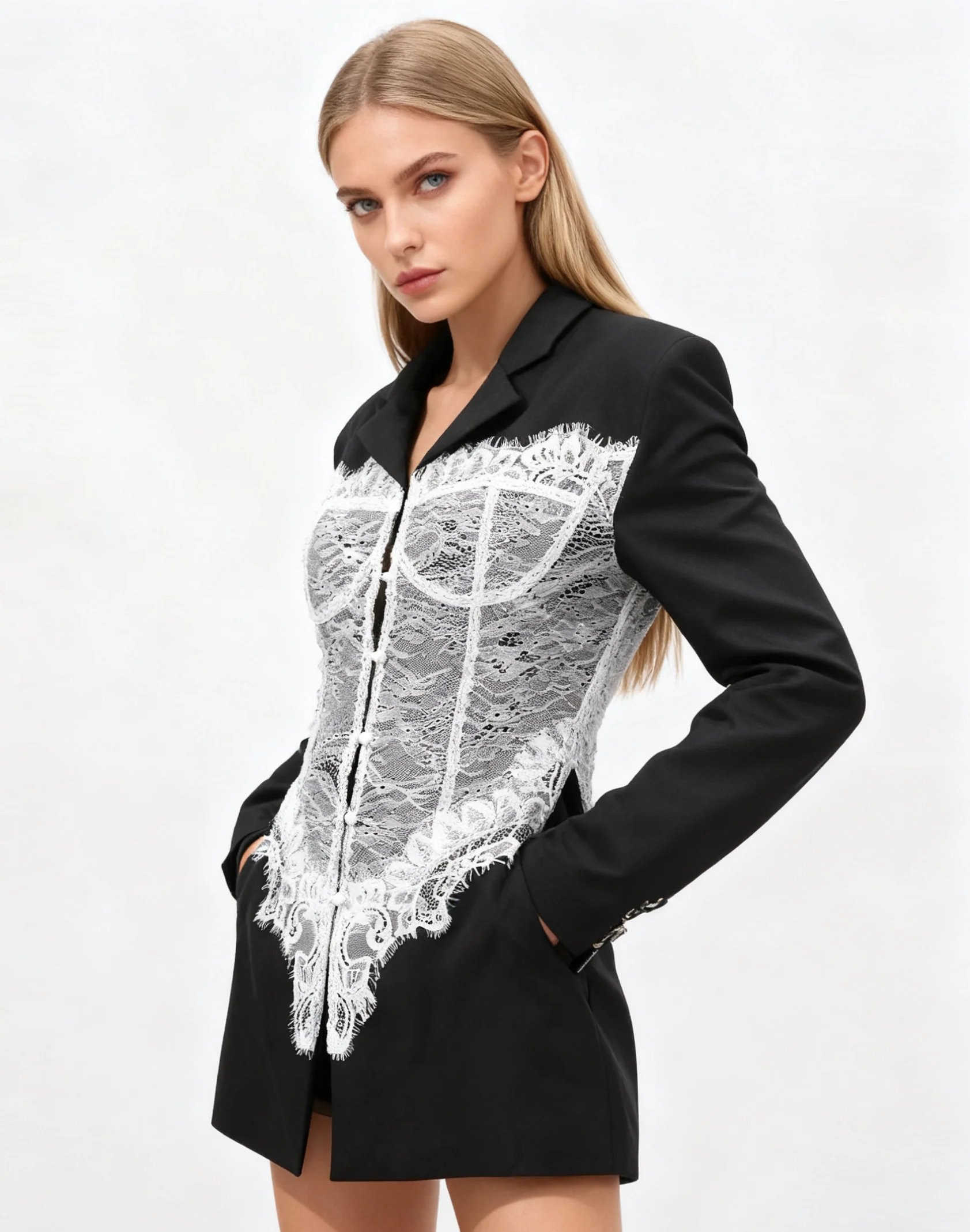 

Biker Jackets Womens Jacket Oversize Women Fall Denim Distressed Raw Hem Holes Grunge Subcultures Edgy Punk Halloween Christmas