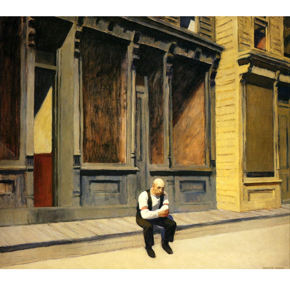 Sunday by Edward Hopper Hand painted famous oil painting Modern Wall Art Canvas Painting Home decorative picture Free Shipping