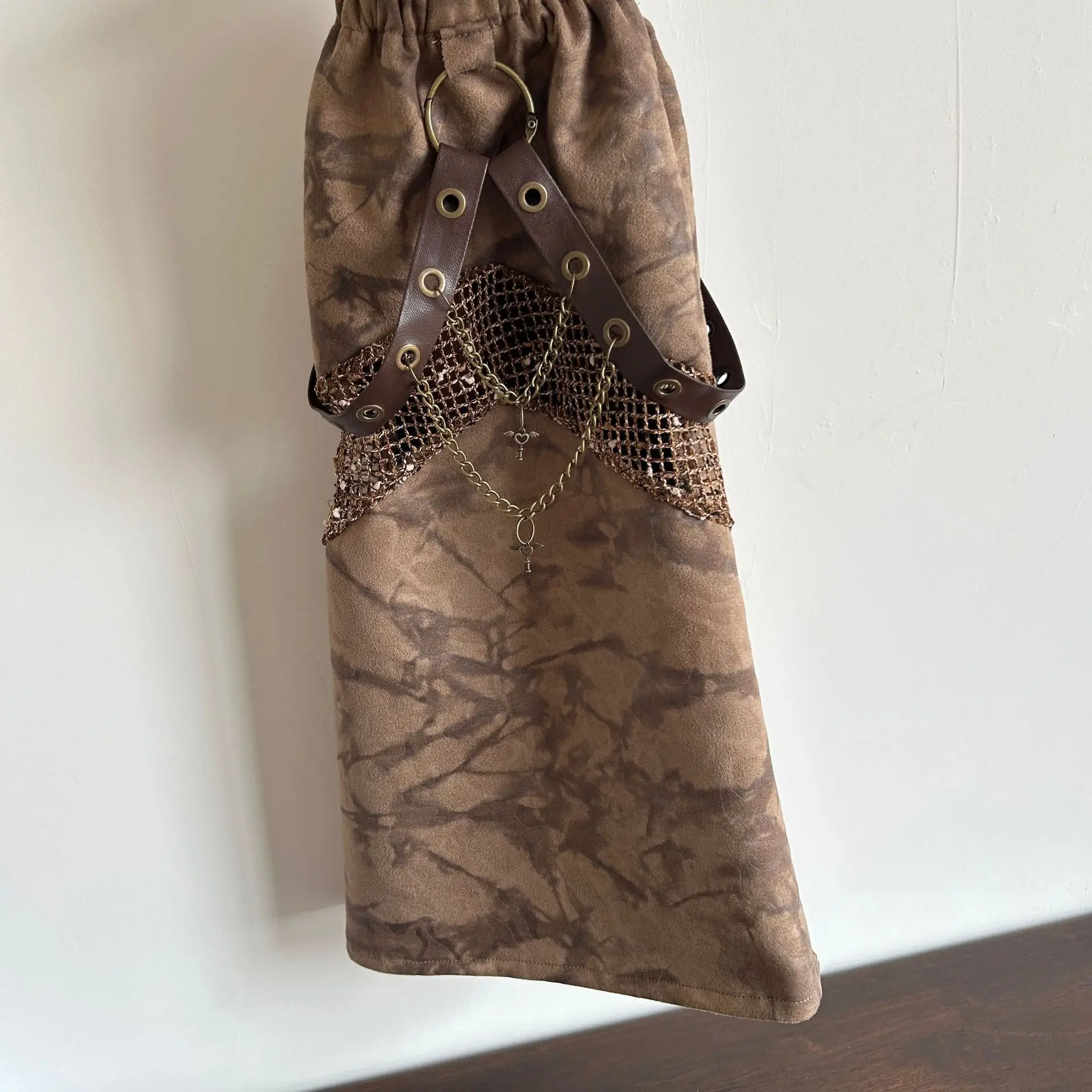 New Japanese Y2K Spice Girl Subculture Chain Punk Gradient Leggings Personality Dark Rock Tie-dye Leg Mid-calf Socks Set