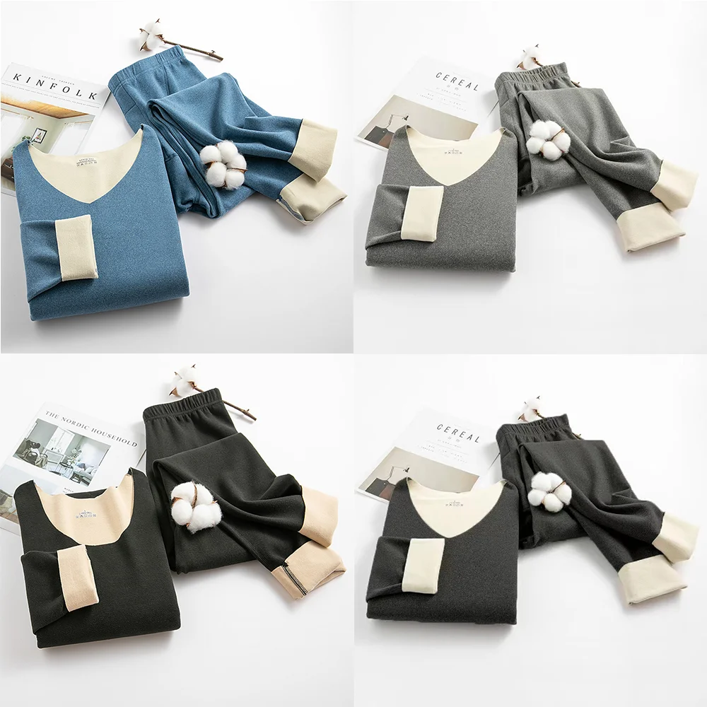 

Осенне-зимнее термобелье, длинные кальсоны, мужские теплые топы + комплект брюк, пижамы для подростков, термомайки, теплая одежда