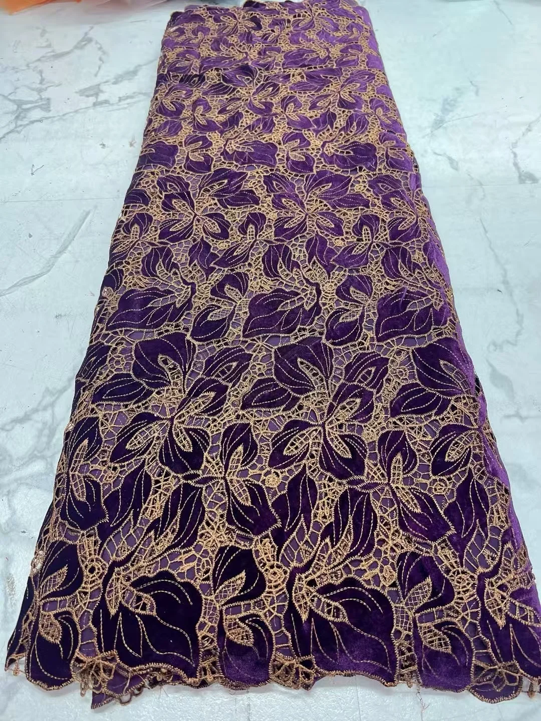 Factory Offers 2026 Latest Delicate Best Quality Soft Embroidered Velvet lace fabric For Party Evening Dress
