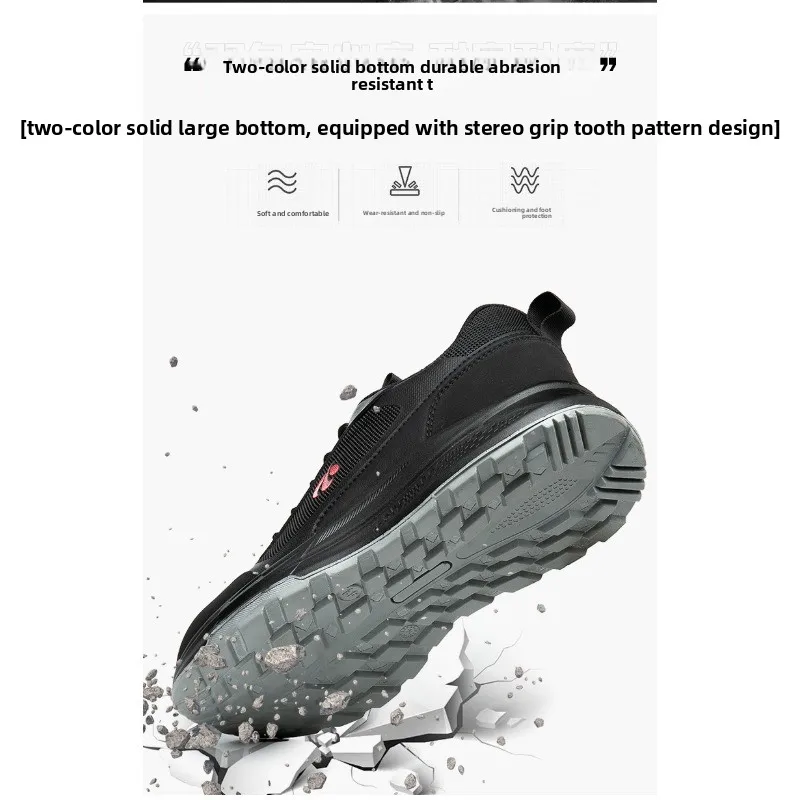 أحذية حماية العمل للرجال مضادة للتحطيم ومضادة للثقب ونعل ناعم غير متعب وقابلة للتنفس ومقاومة للاهتراء وحماية آمنة