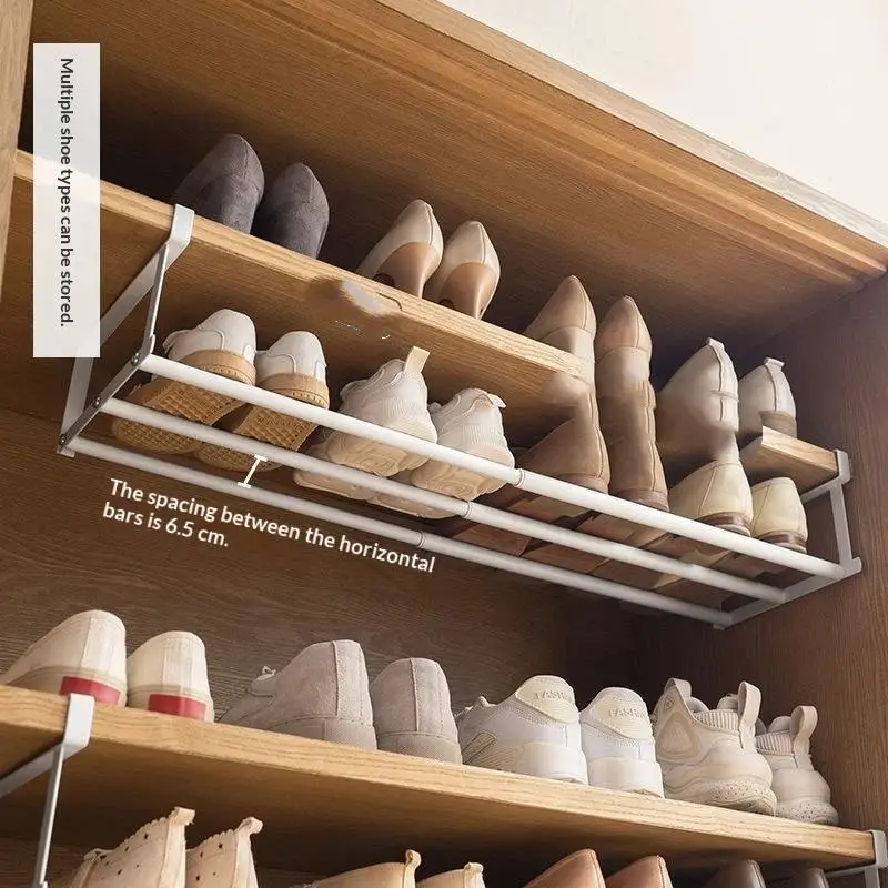 Adjustable Shoe Rack Foldable Layered Shoe Organizer Space Saving Portable Storage for Home Travel Dorm Apartment