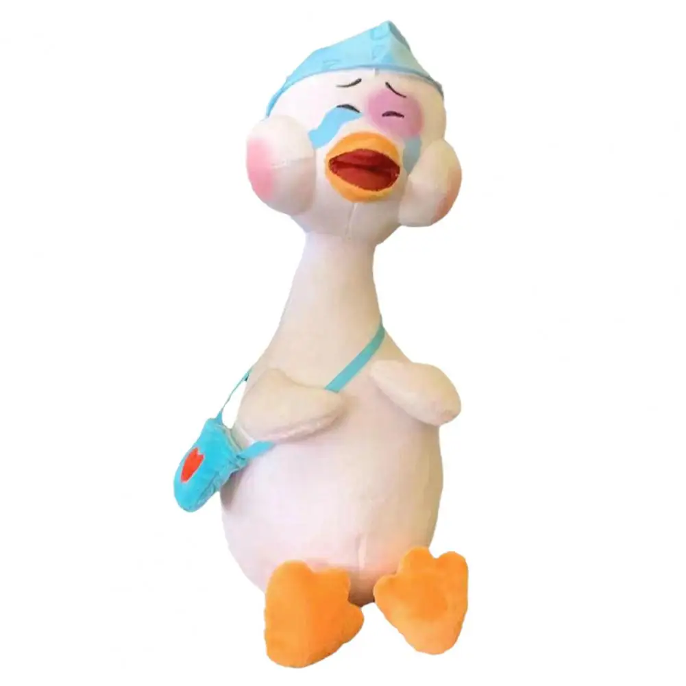 Stuffed Doll Adorable Cartoon Duck Stuffed Toy with Vivid Expressions Non-deformable Plush Sofa Ornament Fully Filled Duck Doll