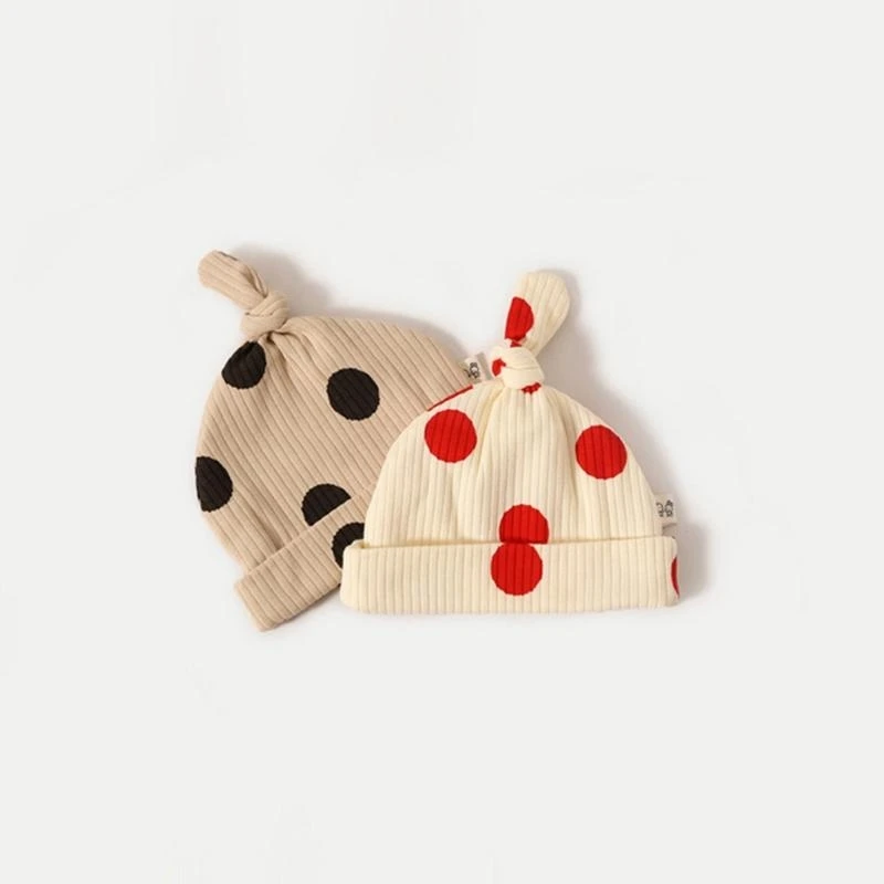

J15U Lovely Polka Dots Hat for 0-3 Months Newborn 36-38cm Hat Circumference Caps
