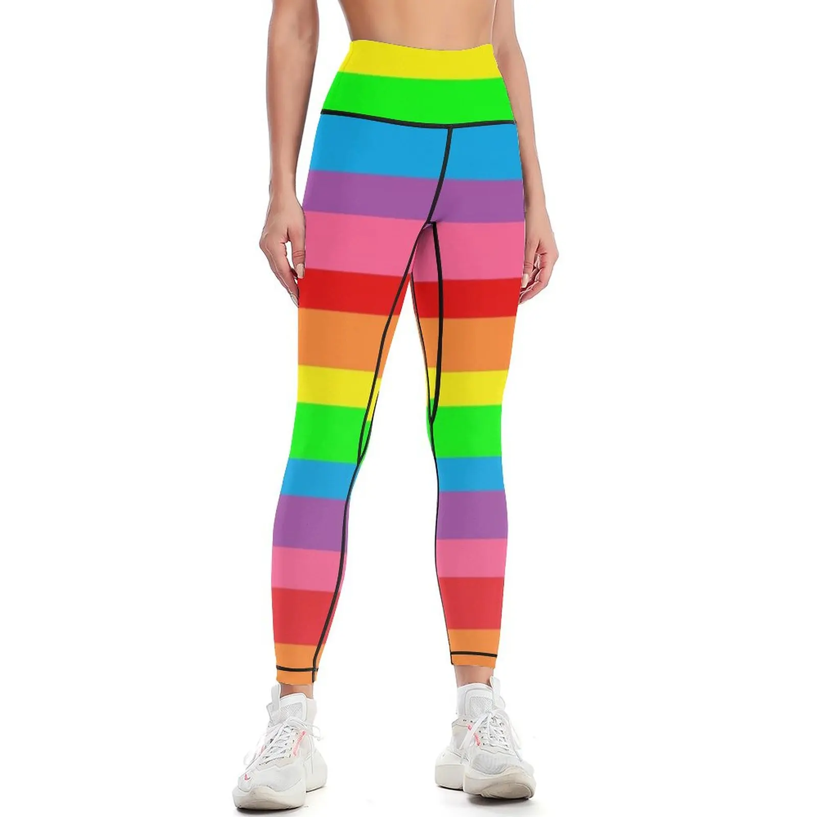 

horizontal rainbow stripes Leggings Sweatpants Golf wear Women's tights Womens Leggings