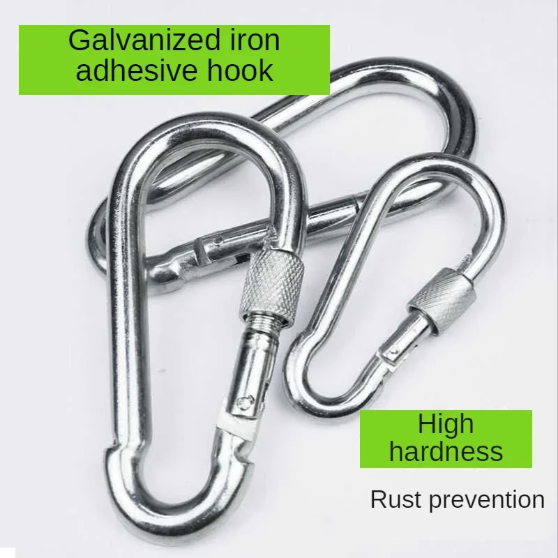 M6/M8/M10 Multifunctional 304 Stainless Steel Spring Snap Carabiner Quick Link Lock Ring Hook Snap Shackle Chain Fastener Hook