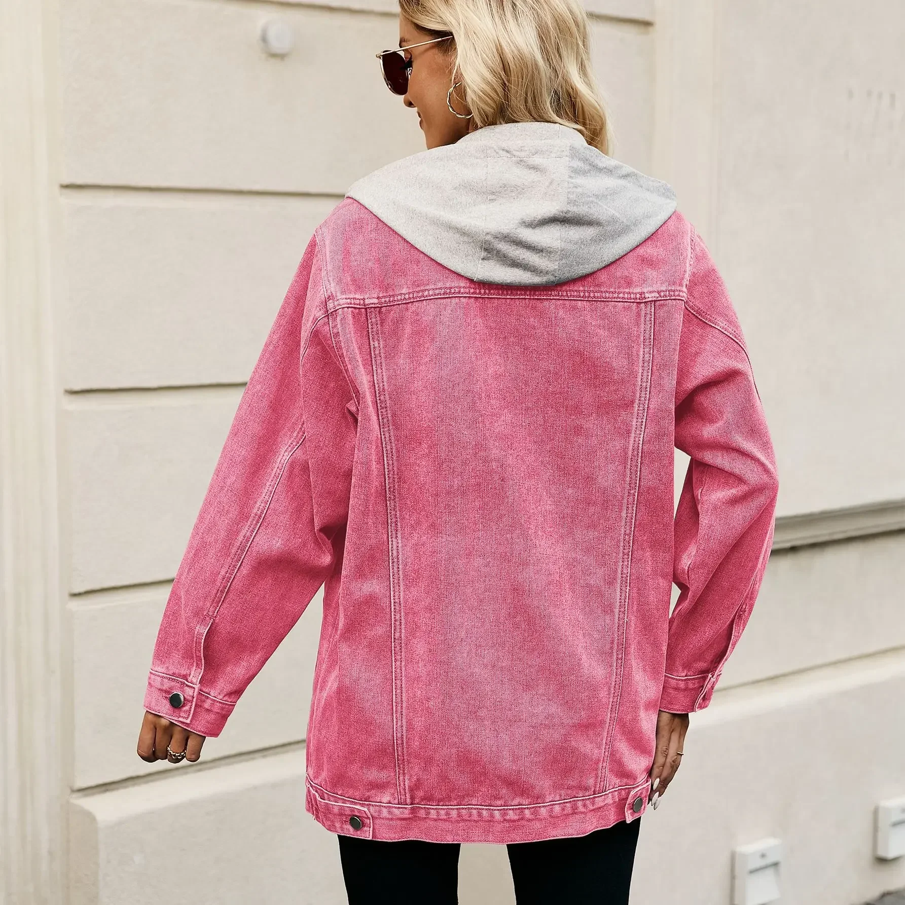 Women Denim Coat Turn Down Collar Jackets Streetwear Y2k Tops Outerwear Cardigan Blue Jeans Basics Jacket Button Loose Vintage