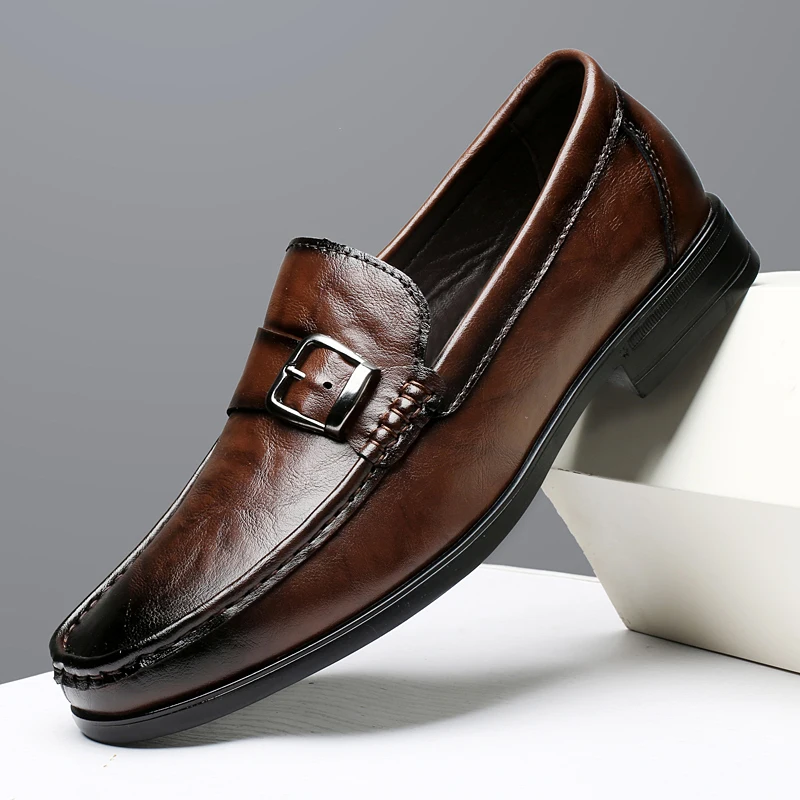

Large Size 46 47 Leather Loafers Men‘s Driving Shoes with Soft Sole Dress Casual Shoes Luxury Slip-On Flats Man Moccasins 2026