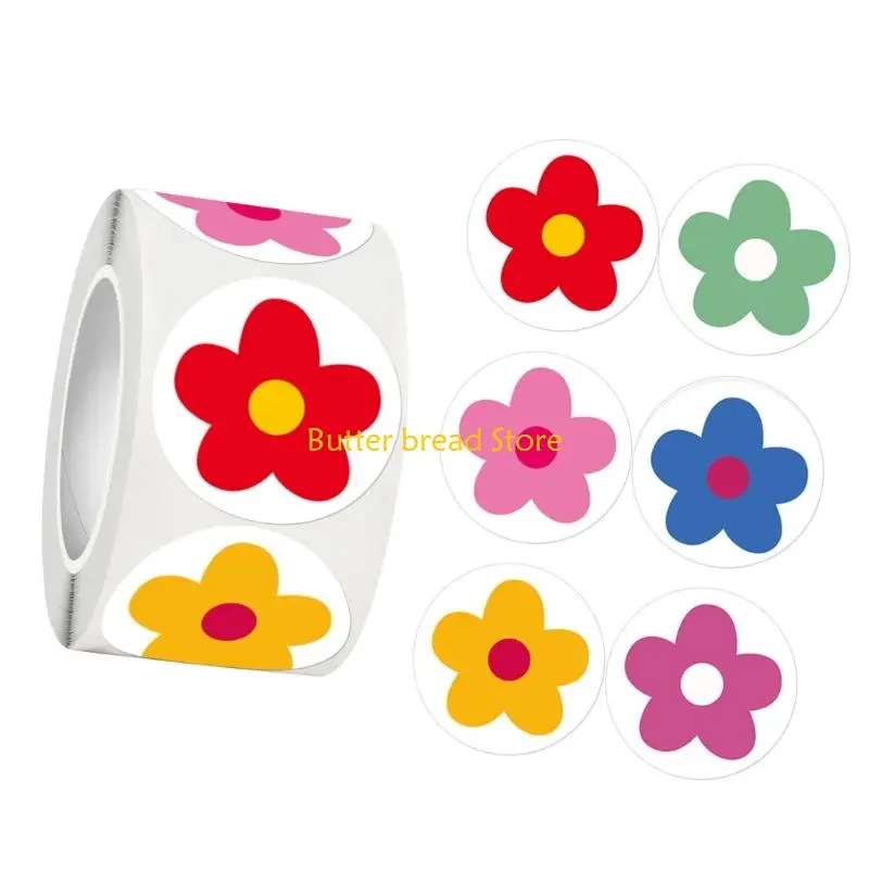 W89C 500Pcs Flower Sticker Kid Reward Sticker For Scrapbooking Journal Notebook Album