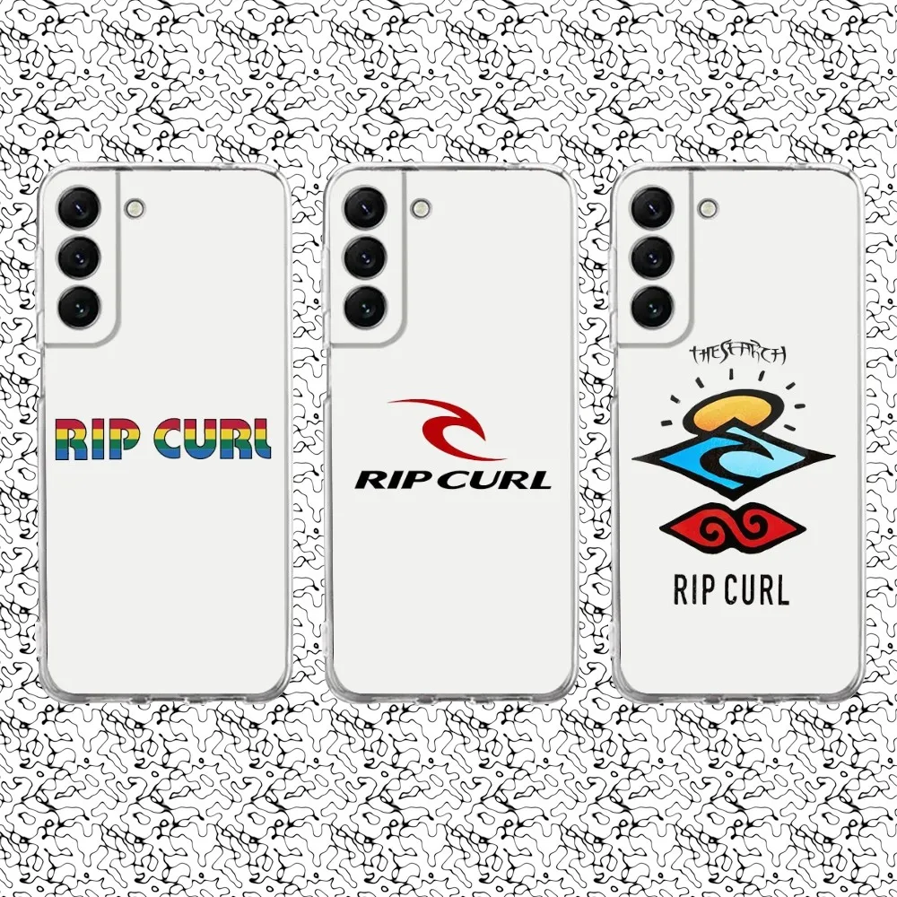 Blue Water Surf Beach Rips Curls Phone Case Silicone For Samsung S30,S23,21,22,20,S20 FE lite,S10,9,PIus Note20ultra Cover Clear