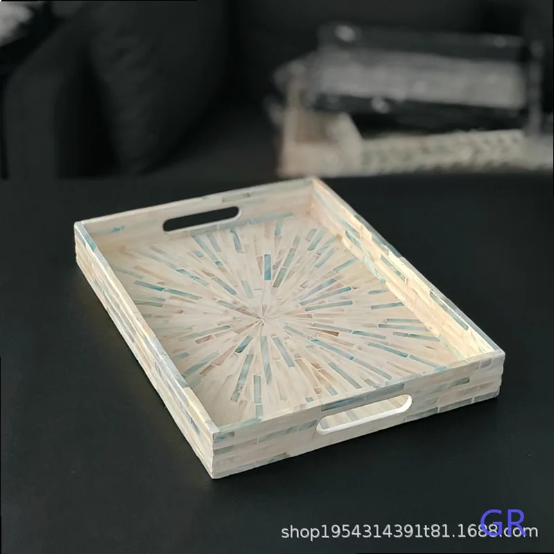 Natural Shell Tray Iridescent Decorative Fruit Dish Home Desktop Storage Plate