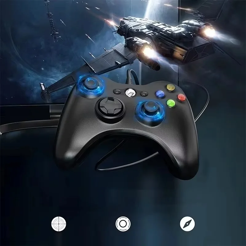 Wired Game Controller High-Precision Joystick Lightning Sensitive Steering Dual Vibration Corresponding Motor Suitable Entertain