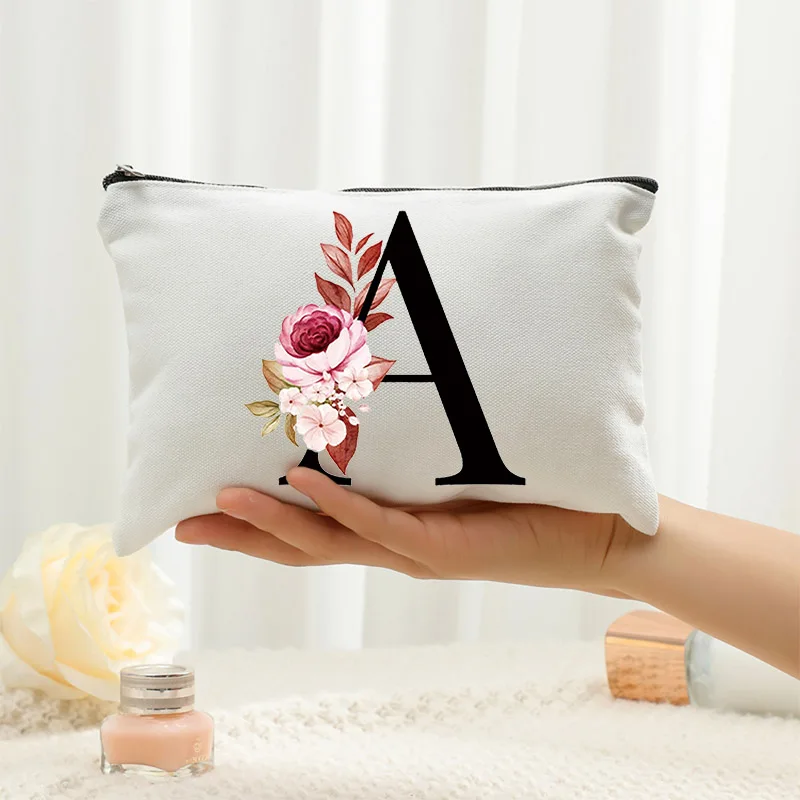 حقيبة مكياج جديدة بنمط الأزهار لعام 2025 مع سحاب إغلاق حقيبة مستحضرات تجميل خفيفة الوزن ومتعددة الاستخدامات للنساء حقيبة تخزين مقلمة #4